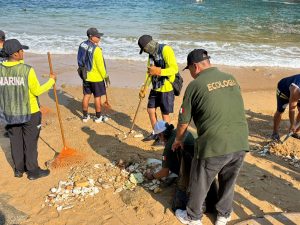 Promueve Ecología limpieza en playa La Angosta por Semana del Medio Ambiente