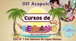 Abre DIF Acapulco inscripciones para los Cursos de Verano 2026