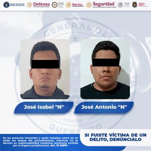En Iguala, FGEGuerrero detiene a dos presuntos integrantes de “Los Chabelos” por secuestro