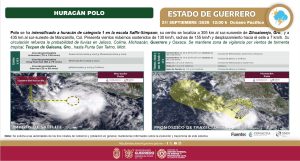 Se intensifica “POLO” a huracán categoría 1; SGIRPCGRO mantiene vigilancia permanente