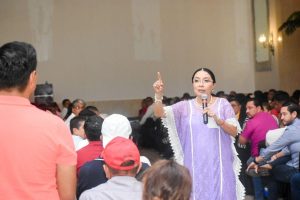 Destaca Esthela Damián coordinación entre la presidenta Claudia Sheinbaum y la gobernadora Evelyn Salgado en estrategia de atención a la población ante el huracán Simón